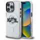 Case Karl Lagerfeld IML Choupette Sketch Logo MagSafe for iPhone 16 Pro transparent