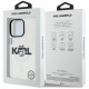 Case Karl Lagerfeld IML Choupette Sketch Logo MagSafe for iPhone 16 Pro transparent