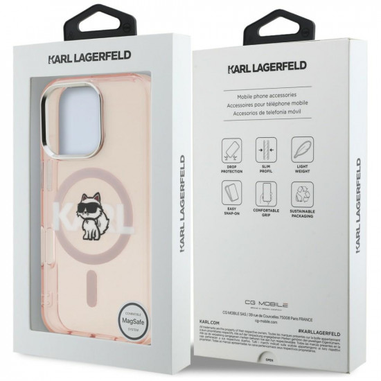 Case Karl Lagerfeld IML Choupette Sketch Logo MagSafe for iPhone 16 Pro pink Case Karl Lagerfeld IML Choupette Sketch Logo MagSafe for iPhone 16 Pro pink