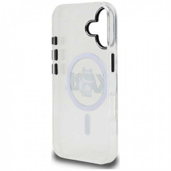 Case Karl Lagerfeld IML Choupette Sketch Logo MagSafe for iPhone 16 transparent