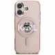 Case Karl Lagerfeld IML Choupette Sketch Logo MagSafe for iPhone 16 pink