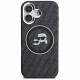 Case Karl Lagerfeld IML Glitter Karl &amp; Choupette Heads Logo MagSafe for iPhone 16 black