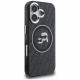 Case Karl Lagerfeld IML Glitter Karl &amp; Choupette Heads Logo MagSafe for iPhone 16 black