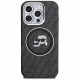 Case Karl Lagerfeld IML Glitter Karl &amp; Choupette Heads Logo MagSafe for iPhone 16 Pro black