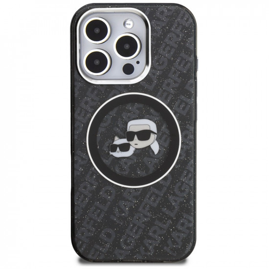 Case Karl Lagerfeld IML Glitter Karl & Choupette Heads Logo MagSafe for iPhone 16 Pro Max black Case Karl Lagerfeld IML Glitter Karl & Choupette Heads Logo MagSafe for iPhone 16 Pro Max black