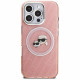 Case Karl Lagerfeld IML Glitter Karl &amp; Choupette Heads Logo MagSafe for iPhone 16 Pro Max pink