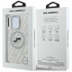 Case Karl Lagerfeld IML Glitter Karl &amp; Choupette Heads Logo MagSafe for iPhone 16 Pro Max gray