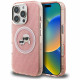 Case Karl Lagerfeld IML Glitter Karl &amp; Choupette Heads Logo MagSafe for iPhone 16 Pro pink