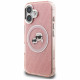 Case Karl Lagerfeld IML Glitter Karl &amp; Choupette Heads Logo MagSafe for iPhone 16 pink