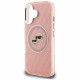 Case Karl Lagerfeld IML Glitter Karl &amp; Choupette Heads Logo MagSafe for iPhone 16 pink