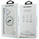 Case Karl Lagerfeld IML Glitter Karl &amp; Choupette Heads Logo MagSafe for iPhone 16 gray