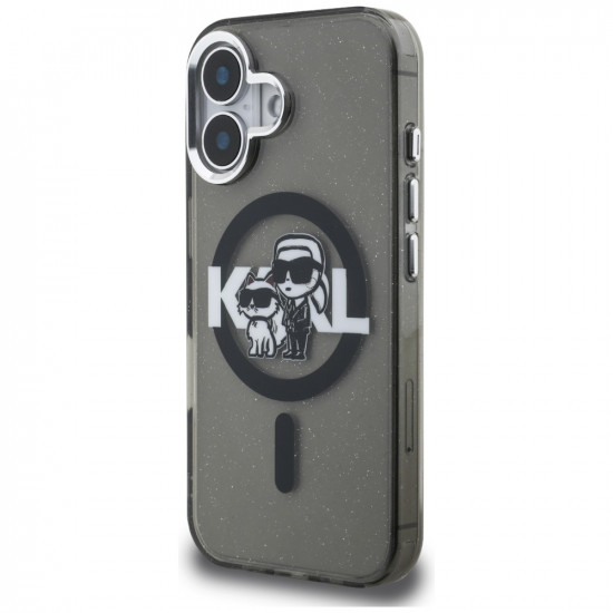 Karl Lagerfeld IML Glitter Karl & Choupette Sketch Logo MagSafe Case for iPhone 16 Black Karl Lagerfeld IML Glitter Karl & Choupette Sketch Logo MagSafe Case for iPhone 16 Black