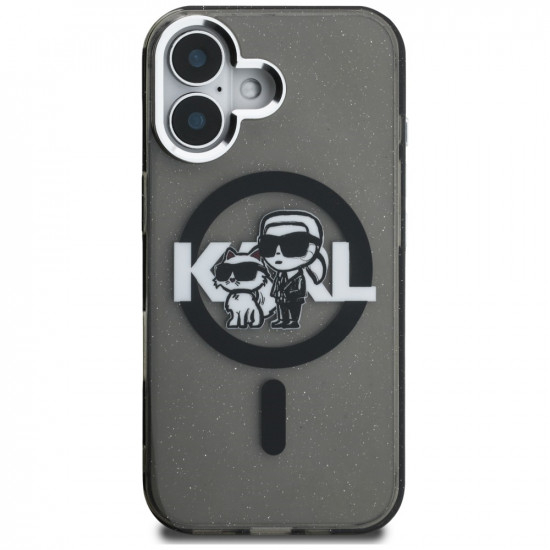 Karl Lagerfeld IML Glitter Karl & Choupette Sketch Logo MagSafe Case for iPhone 16 Black Karl Lagerfeld IML Glitter Karl & Choupette Sketch Logo MagSafe Case for iPhone 16 Black