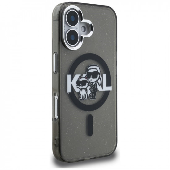 Karl Lagerfeld IML Glitter Karl & Choupette Sketch Logo MagSafe Case for iPhone 16 Black Karl Lagerfeld IML Glitter Karl & Choupette Sketch Logo MagSafe Case for iPhone 16 Black