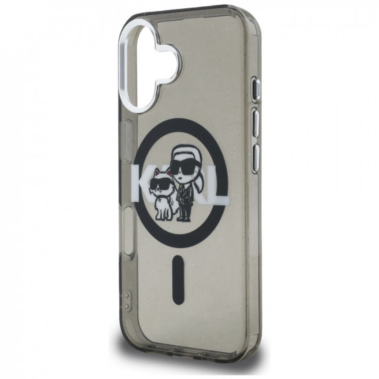 Karl Lagerfeld IML Glitter Karl & Choupette Sketch Logo MagSafe Case for iPhone 16 Black Karl Lagerfeld IML Glitter Karl & Choupette Sketch Logo MagSafe Case for iPhone 16 Black