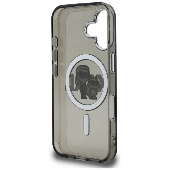 Karl Lagerfeld IML Glitter Karl & Choupette Sketch Logo MagSafe Case for iPhone 16 Black Karl Lagerfeld IML Glitter Karl & Choupette Sketch Logo MagSafe Case for iPhone 16 Black