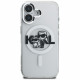 Karl Lagerfeld IML Glitter Karl &amp; Choupette Sketch Logo MagSafe Case for iPhone 16 transparent
