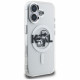 Karl Lagerfeld IML Glitter Karl &amp; Choupette Sketch Logo MagSafe Case for iPhone 16 transparent