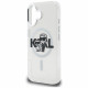 Karl Lagerfeld IML Glitter Karl &amp; Choupette Sketch Logo MagSafe Case for iPhone 16 transparent