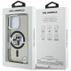 Karl Lagerfeld IML Glitter Karl &amp; Choupette Sketch Logo MagSafe Case for iPhone 16 Pro Black
