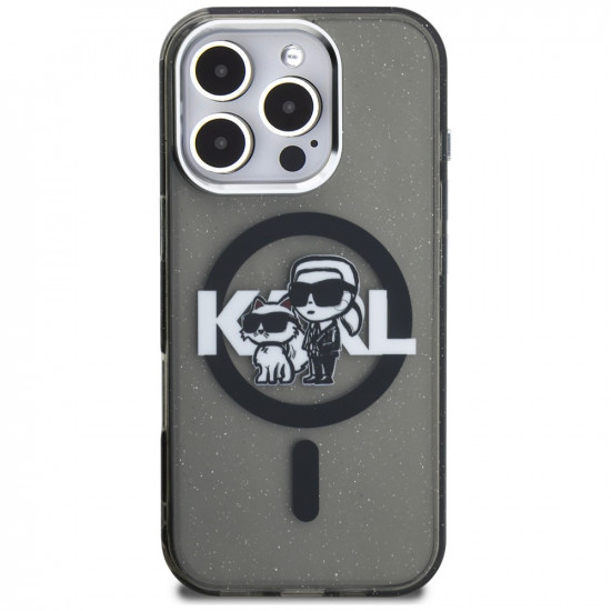 Karl Lagerfeld IML Glitter Karl & Choupette Sketch Logo MagSafe Case for iPhone 16 Pro Max Black Karl Lagerfeld IML Glitter Karl & Choupette Sketch Logo MagSafe Case for iPhone 16 Pro Max Black