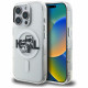 Karl Lagerfeld IML Glitter Karl &amp; Choupette Sketch Logo MagSafe Case for iPhone 16 Pro transparent