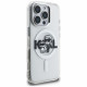 Karl Lagerfeld IML Glitter Karl &amp; Choupette Sketch Logo MagSafe Case for iPhone 16 Pro transparent