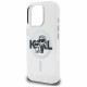 Karl Lagerfeld IML Glitter Karl &amp; Choupette Sketch Logo MagSafe Case for iPhone 16 Pro transparent