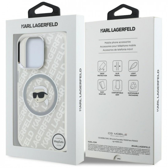 Case Karl Lagerfeld IML Karl Head Logo MagSafe for iPhone 16 Pro gray Case Karl Lagerfeld IML Karl Head Logo MagSafe for iPhone 16 Pro gray