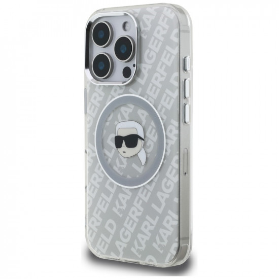 Case Karl Lagerfeld IML Karl Head Logo MagSafe for iPhone 16 Pro gray