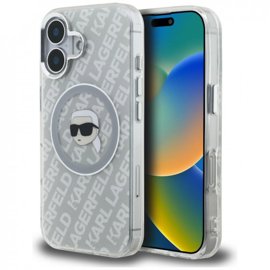 Case Karl Lagerfeld IML Karl Head Logo MagSafe for iPhone 16 gray