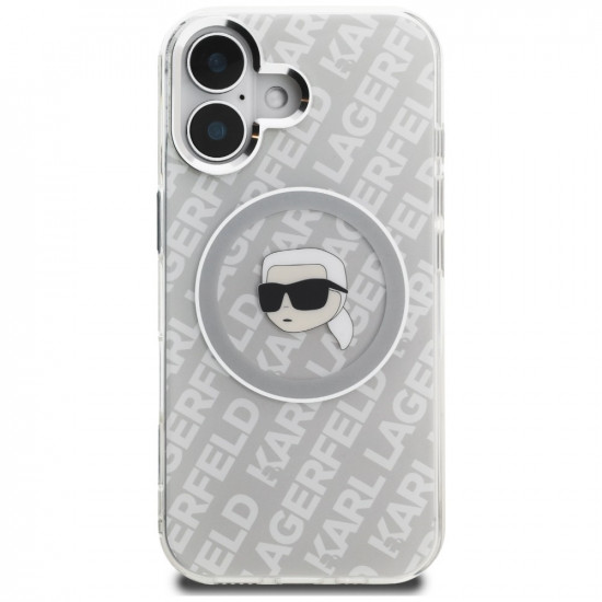 Case Karl Lagerfeld IML Karl Head Logo MagSafe for iPhone 16 gray