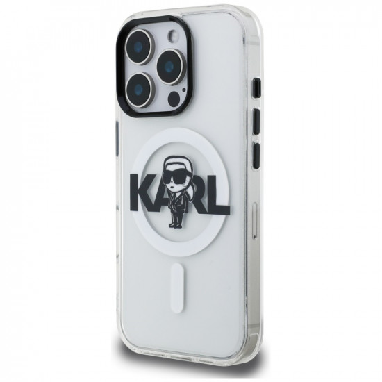 Karl Lagerfeld IML Karl Sketch Logo MagSafe Case for iPhone 16 Pro Max Clear
