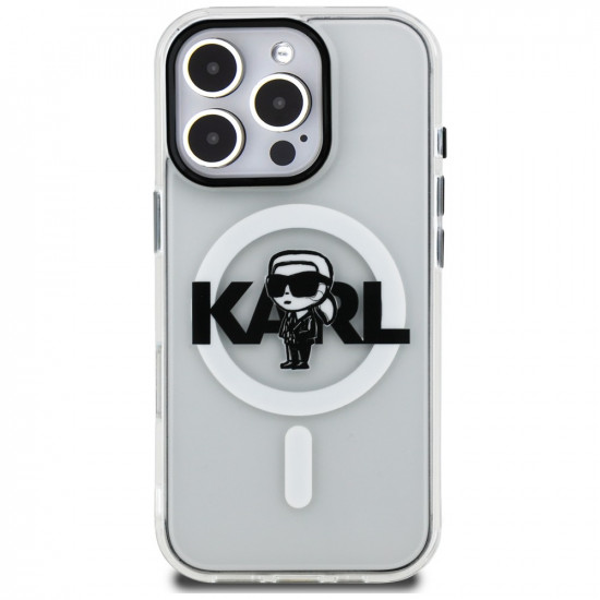 Karl Lagerfeld IML Karl Sketch Logo MagSafe Case for iPhone 16 Pro Max Clear