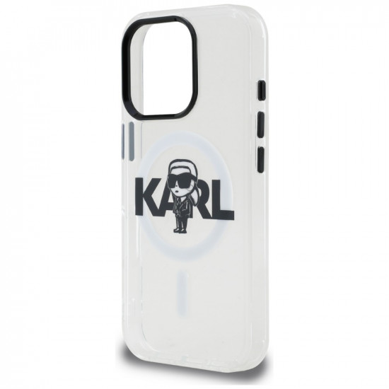 Karl Lagerfeld IML Karl Sketch Logo MagSafe Case for iPhone 16 Pro Clear