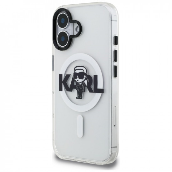 Karl Lagerfeld IML Karl Sketch Logo MagSafe Case for iPhone 16 Clear