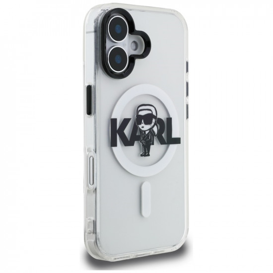 Karl Lagerfeld IML Karl Sketch Logo MagSafe Case for iPhone 16 Clear