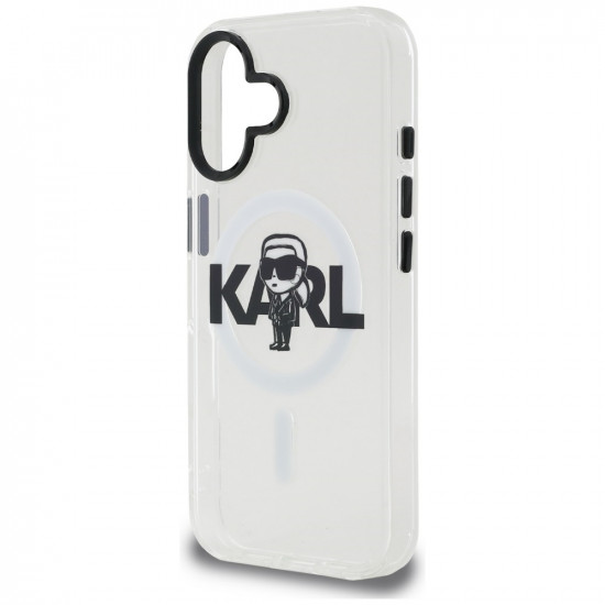 Karl Lagerfeld IML Karl Sketch Logo MagSafe Case for iPhone 16 Clear