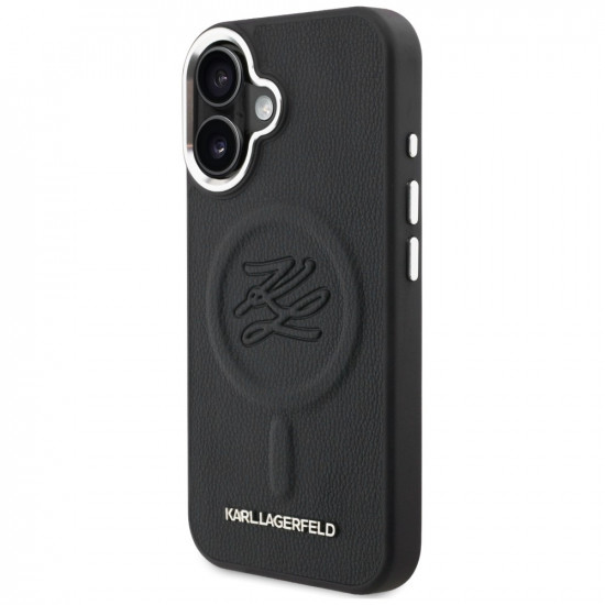 Karl Lagerfeld Initial & Metal Logo MagSafe Case for iPhone 16 Black Karl Lagerfeld Initial & Metal Logo MagSafe Case for iPhone 16 Black