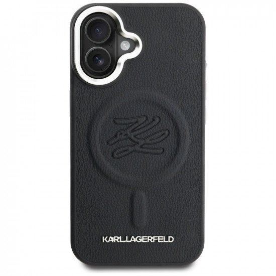 Karl Lagerfeld Initial & Metal Logo MagSafe Case for iPhone 16 Black Karl Lagerfeld Initial & Metal Logo MagSafe Case for iPhone 16 Black
