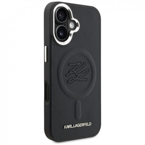 Karl Lagerfeld Initial & Metal Logo MagSafe Case for iPhone 16 Black Karl Lagerfeld Initial & Metal Logo MagSafe Case for iPhone 16 Black