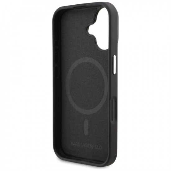 Karl Lagerfeld Initial & Metal Logo MagSafe Case for iPhone 16 Black Karl Lagerfeld Initial & Metal Logo MagSafe Case for iPhone 16 Black