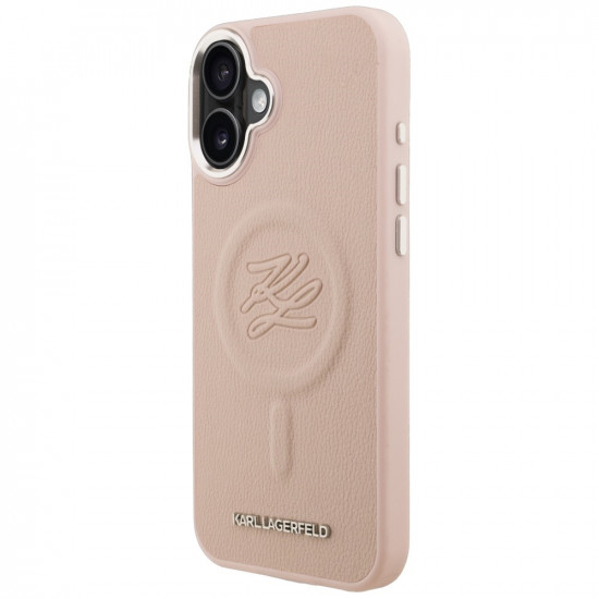 Case Karl Lagerfeld Initial & Metal Logo MagSafe for iPhone 16 Plus pink Case Karl Lagerfeld Initial & Metal Logo MagSafe for iPhone 16 Plus pink