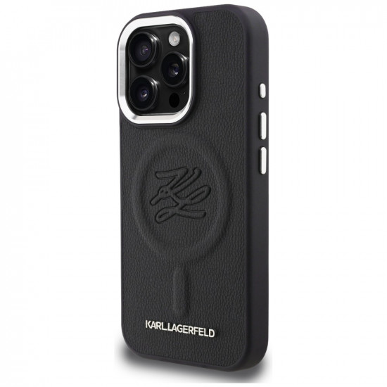 Case Karl Lagerfeld Initial &amp; Metal Logo MagSafe for iPhone 16 Pro black