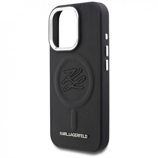 Case Karl Lagerfeld Initial &amp; Metal Logo MagSafe for iPhone 16 Pro black