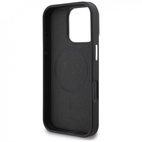 Case Karl Lagerfeld Initial &amp; Metal Logo MagSafe for iPhone 16 Pro black