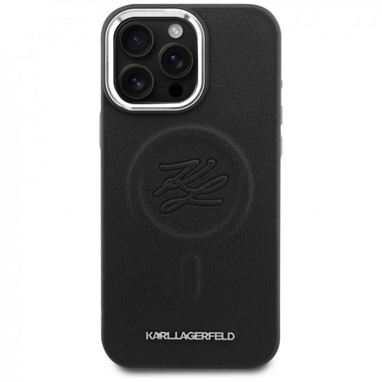 Case Karl Lagerfeld Initial &amp; Metal Logo MagSafe for iPhone 16 Pro Max black