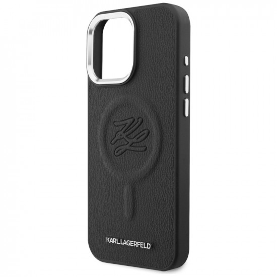 Case Karl Lagerfeld Initial &amp; Metal Logo MagSafe for iPhone 16 Pro Max black