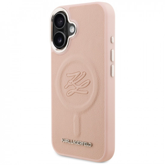 Case Karl Lagerfeld Initial & Metal Logo MagSafe for iPhone 16 pink Case Karl Lagerfeld Initial & Metal Logo MagSafe for iPhone 16 pink