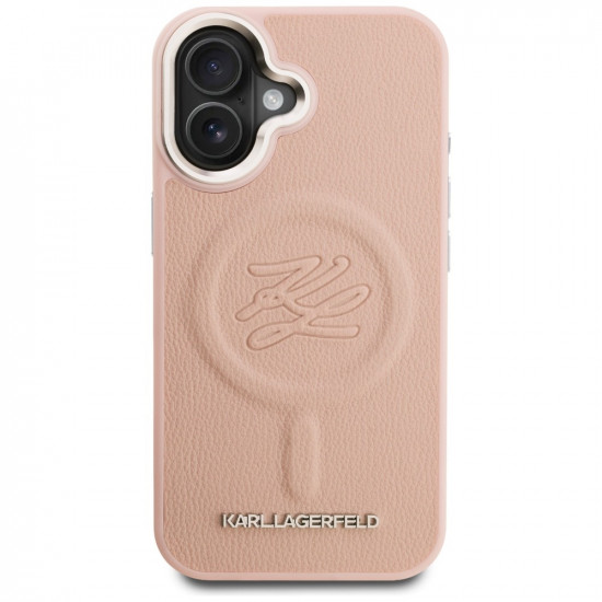 Case Karl Lagerfeld Initial & Metal Logo MagSafe for iPhone 16 pink Case Karl Lagerfeld Initial & Metal Logo MagSafe for iPhone 16 pink